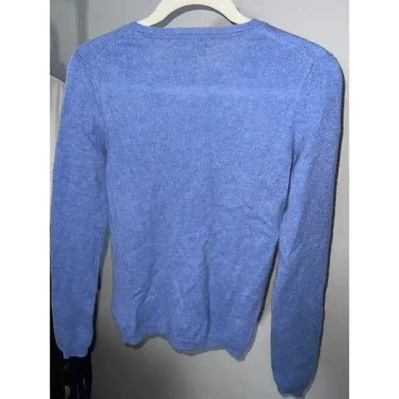 203 Tahari Pure Luxe 100% Cashmere Sweater Blue Long Sleeve Women’s XS - Picture 3 of 5